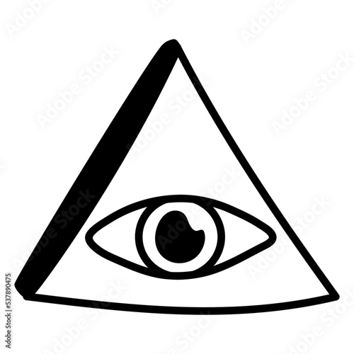 A hand drawn icon of illuminati eye