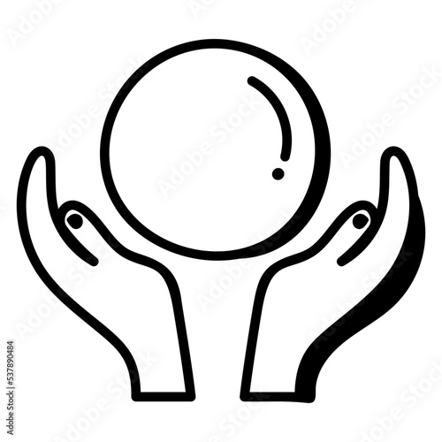 An editable hand drawn icon of fortune telling