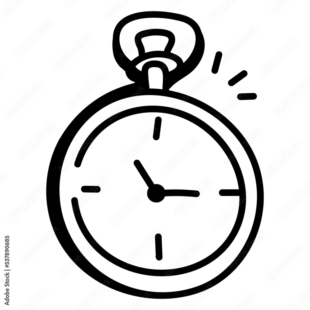 Modern handcrafted doodle icon of watch Modern handcrafted doodle icon of watch