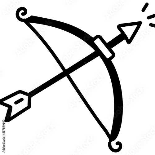 A handy line icon of archery bow 
