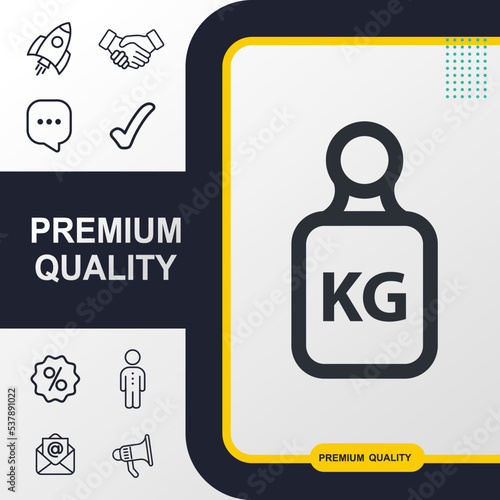 kilogram, weight icon graphic element. Modern design.