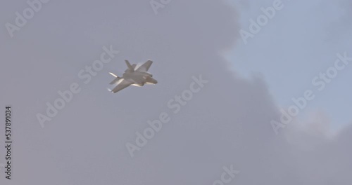 Israeli air force F-35 stealth fighter during low altitude flight