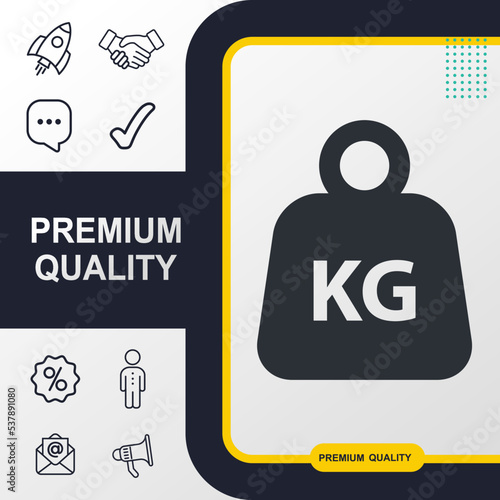 kilogram, weight, kg icon graphic element. Modern design.