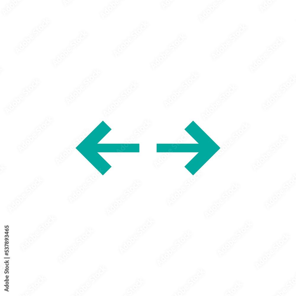 Vector distance icon. Two opposite horizontal arrows isolated on white. Flat stretch icon. Vector distance icon. Two opposite horizontal arrows isolated on white. Flat stretch icon.