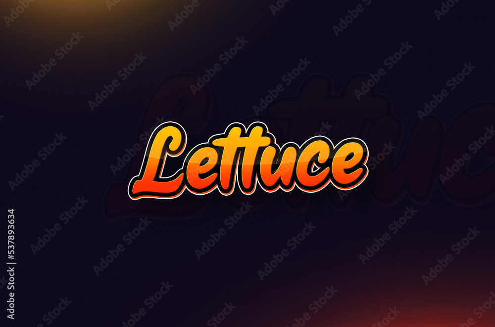 Vegetable name Lettuce text design Vegetable name Lettuce text design