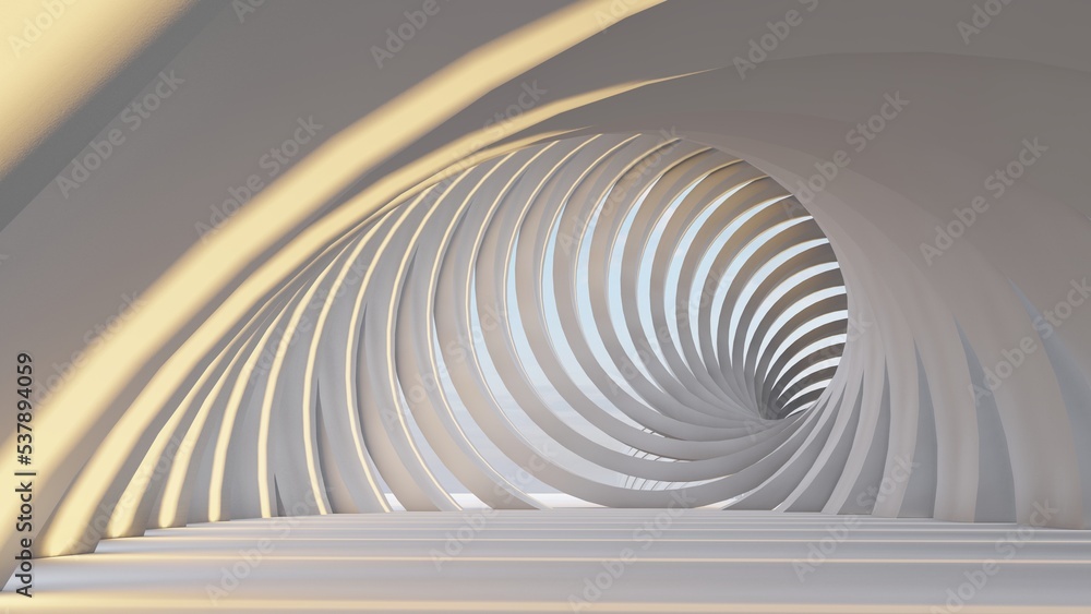 Obraz premium Architecture background arched interior 3d render