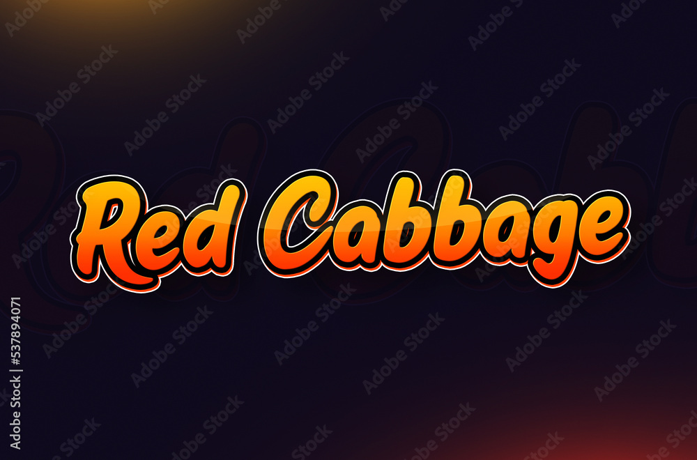 Vegetable name Red Cabbage text design Vegetable name Red Cabbage text design