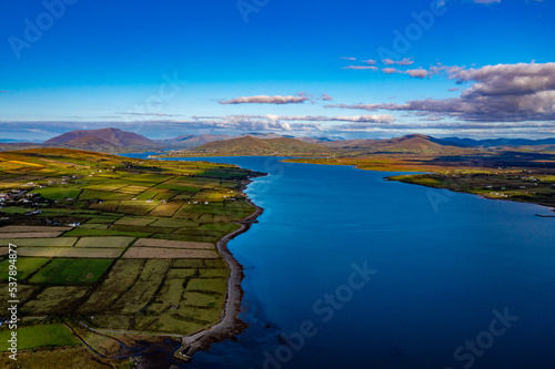 Fototapeta Naklejka Na Ścianę i Meble -  Valentia Island in Ireland Aerial View with Drone | Traumhafte Landschaften auf Valentia Island
