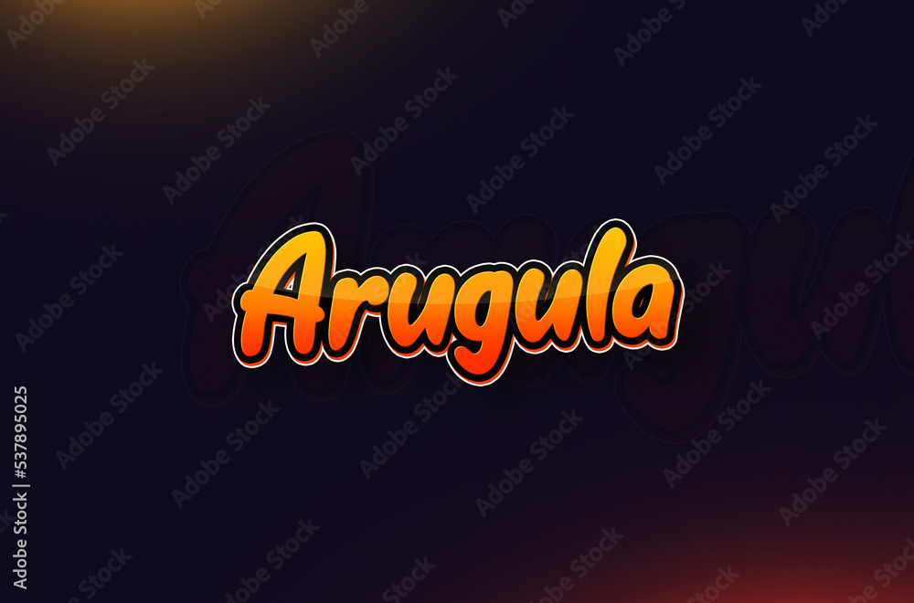 Vegetable name Arugula text design Vegetable name Arugula text design