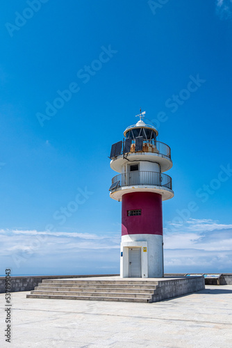 Lighthouse Faro de Cabo Ortegal along the road to San Andres de Teixido, A Coruna Province, Galicia, Spain