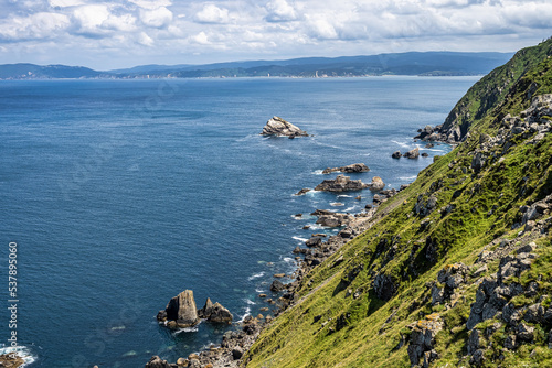 Scenic galician panorama along the road to San Andres de Teixido, A Coruna Province, Galicia, Spain photo