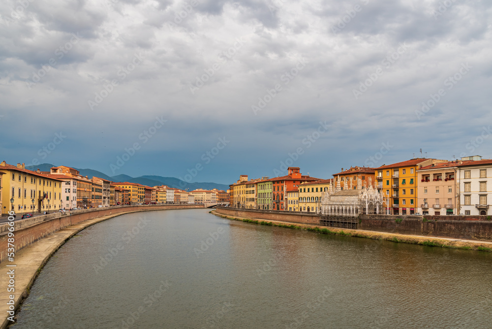 Arno river crossing Pisa