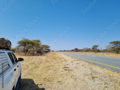 car on the african road