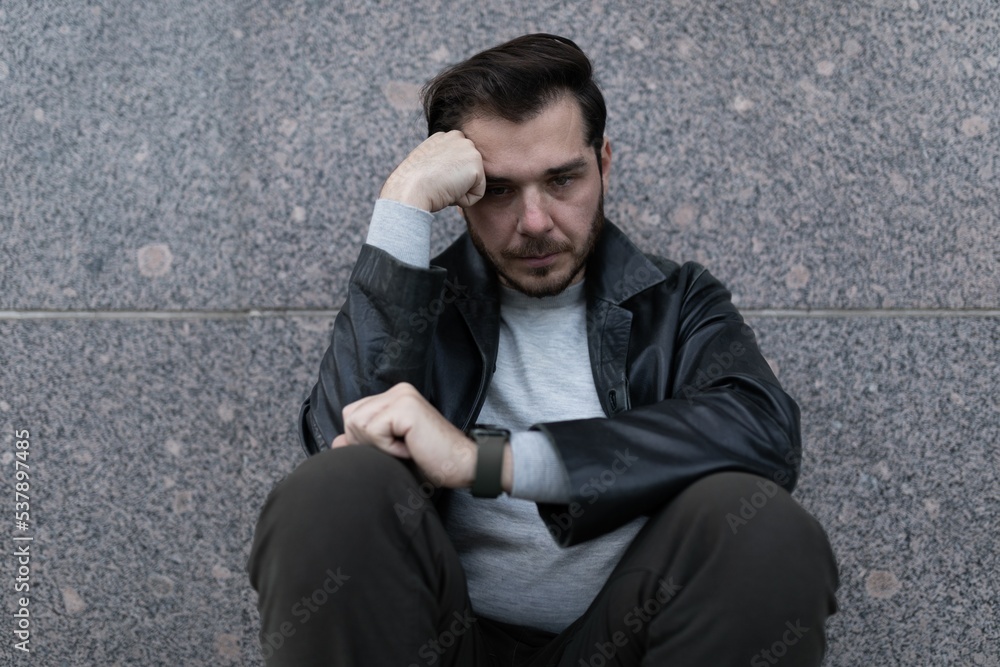 portrait of a middle-aged man with post-traumatic stress disorder portrait of a middle-aged man with post-traumatic stress disorder