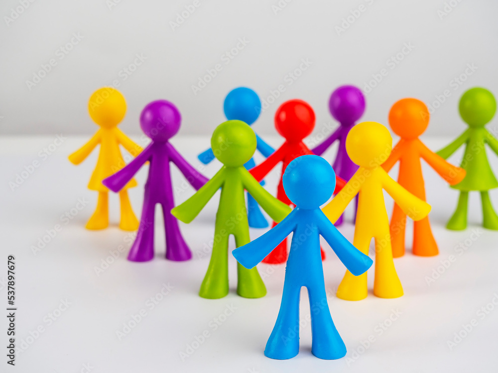 Colorful little people on a bright background. Colorful little people on a bright background.