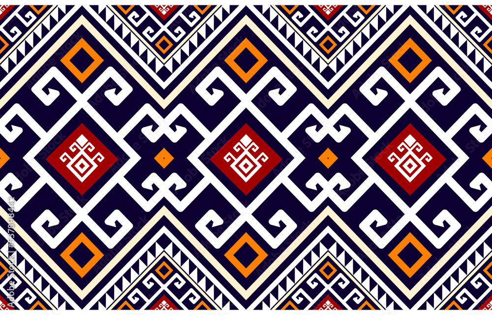 Warm tone abstract geometric ethnic pattern western, American Indian oriental Africa. for carpet,wallpaper,clothing,wrapping,batik,fabric,tile, backdrop,Vector illustration. embroidery style. Warm tone abstract geometric ethnic pattern western, American Indian oriental Africa. for carpet,wallpaper,clothing,wrapping,batik,fabric,tile, backdrop,Vector illustration. embroidery style.