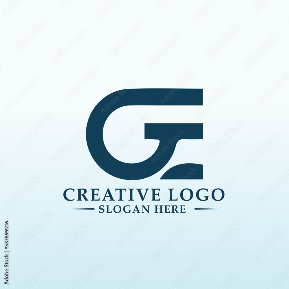 Simple logo for financial advisor letter GE Simple logo for financial advisor letter GE