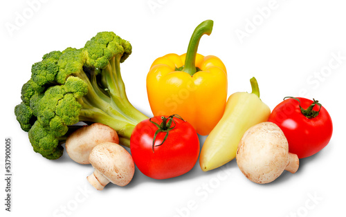 Excellent fresh vegetables,isolated on white with clipping path