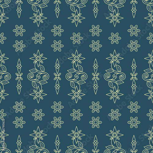 Seamless patterns, Set of floral design elements. Beautiful for print textile and background. Vector illustration