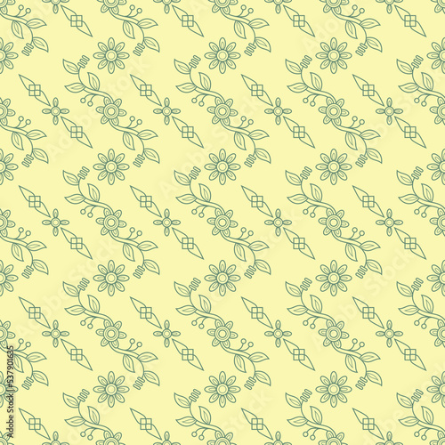 Seamless patterns, Set of floral design elements. Beautiful for print textile and background. Vector illustration