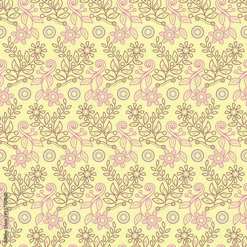 Seamless patterns, Set of floral design elements. Beautiful for print textile and background. Vector illustration