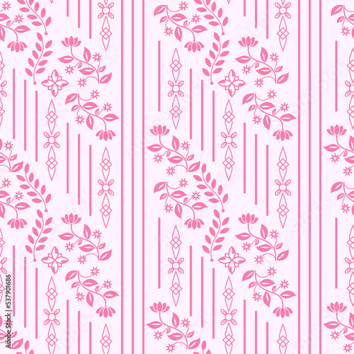 Seamless patterns, Set of floral design elements. Beautiful for print textile and background. Vector illustration