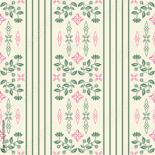 Seamless patterns, Set of floral design elements. Beautiful for print textile and background. Vector illustration