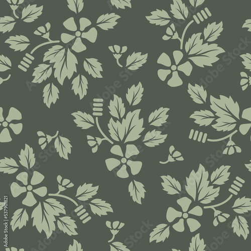 Seamless patterns, Set of floral design elements. Beautiful for print textile and background. Vector illustration