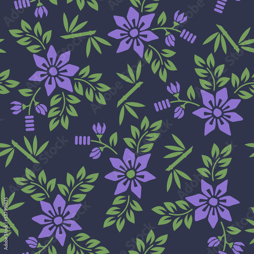 Seamless patterns, Set of floral design elements. Beautiful for print textile and background. Vector illustration