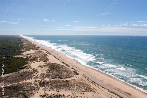 aerial view of the beach at le pin sec