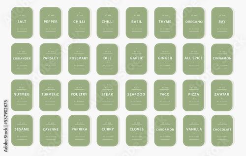 Minimal Spice Labels for Kitchen Organization
