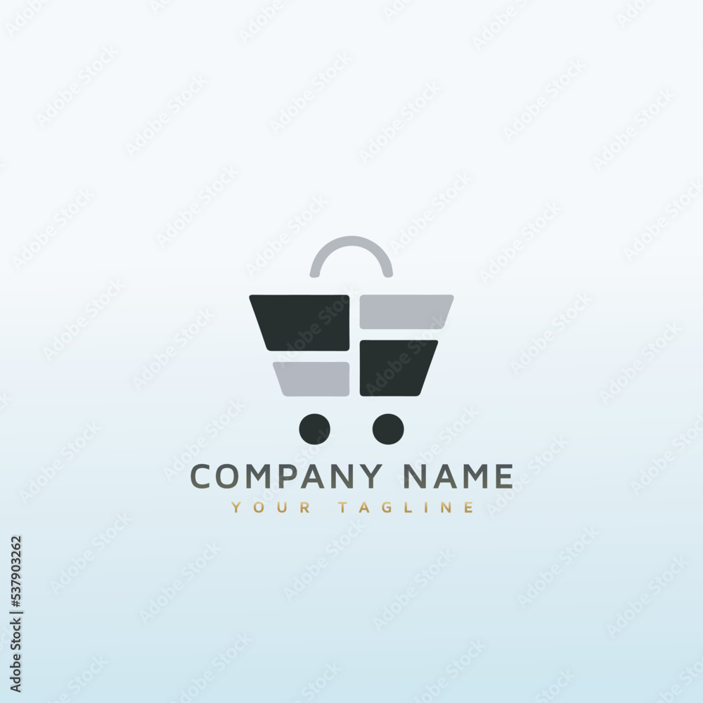 E commerce cart vector Logo design E commerce cart vector Logo design