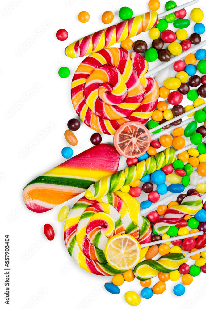 Obraz premium Candies assortment isolated on white background