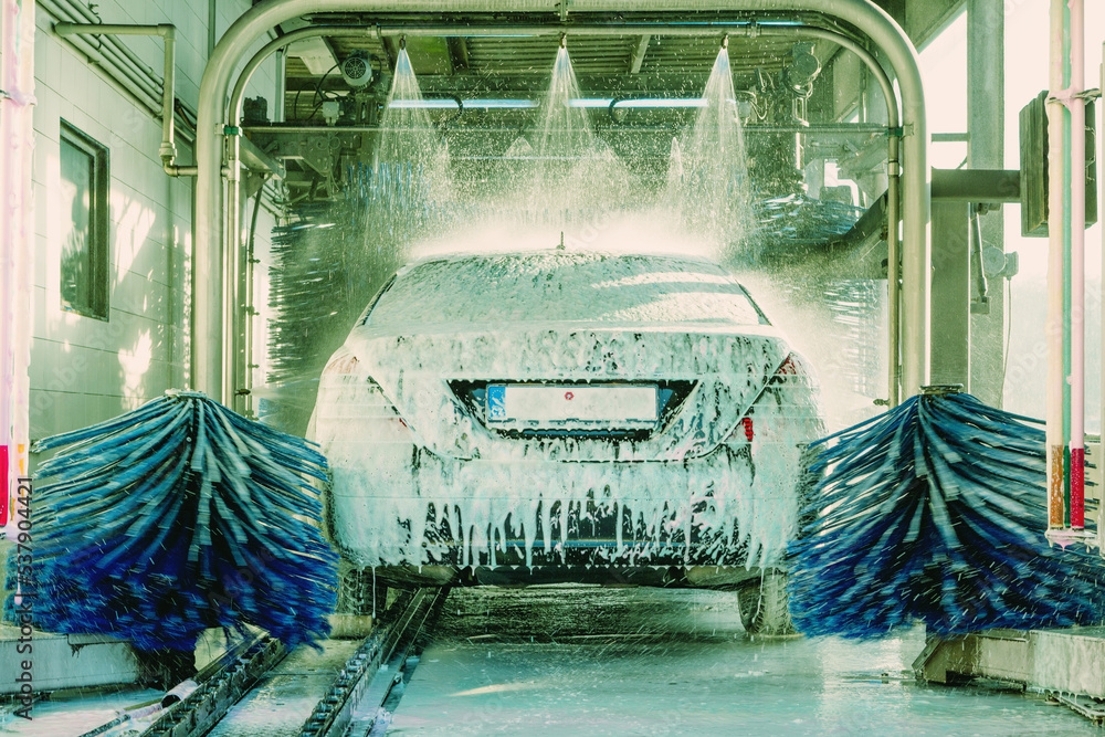 car wash, car wash foam water