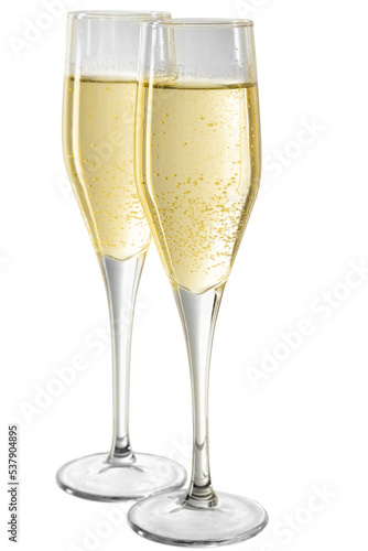 Glasses of champagne, New Year celebration concept