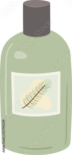 Lotion or tonik bottle isolated on white background. Hand draw beauty facial skin care product. Organic cosmetic flat vector illustration.