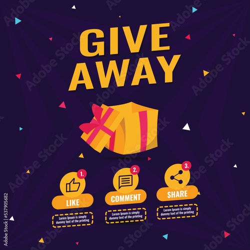 Giveaway quiz contest for social media post template giveaway prize win competition