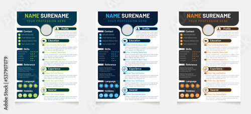 Professional cv or resume template design or cover letter with a modern minimal and unique concept	
