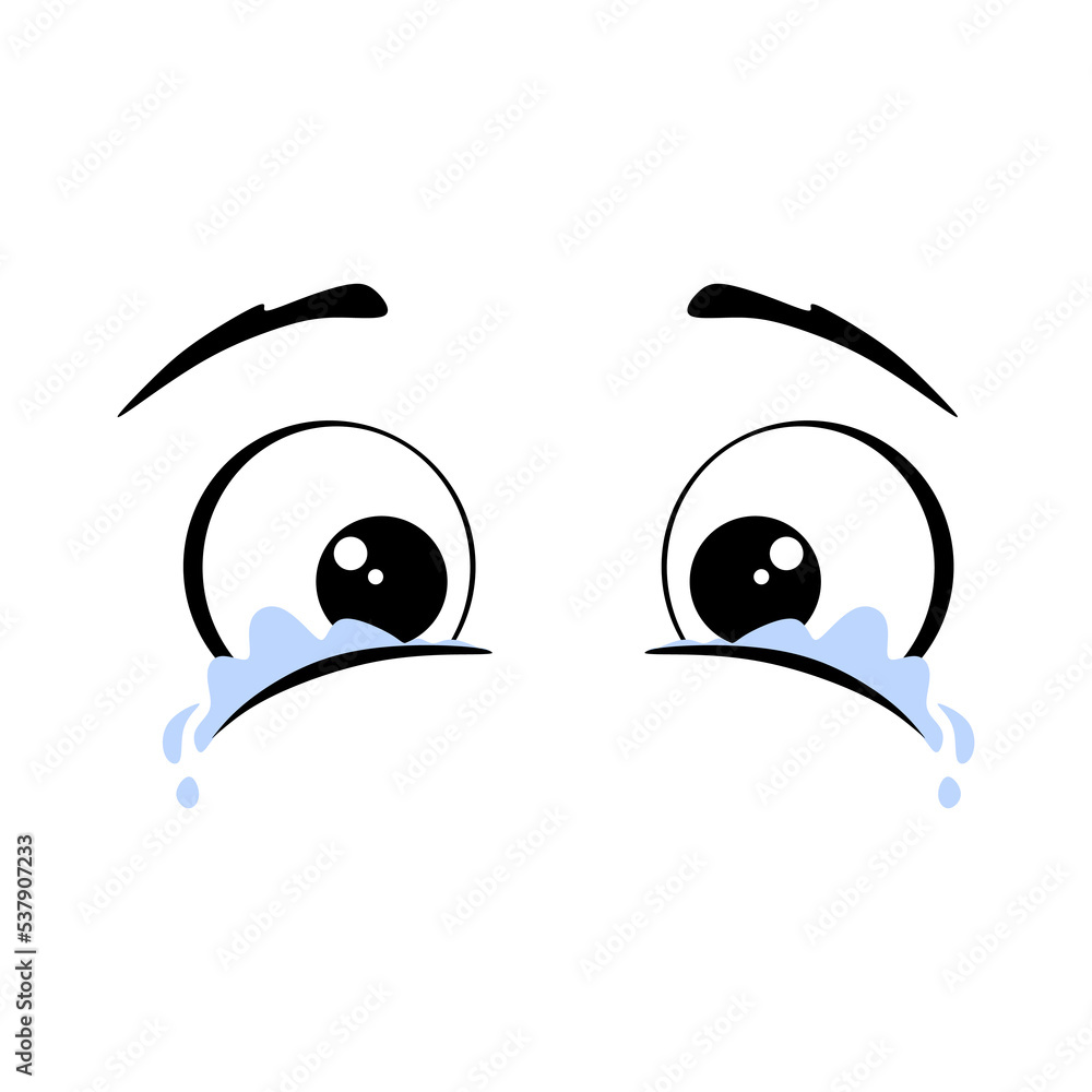 Cartoon Crying Eyes Isolated On White Background Crying Eyes Illustration Cartoon Vector Eps10