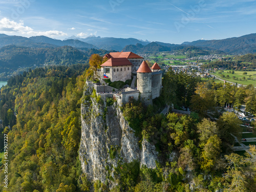 Bled Castle Medieval Castle built above the City of Bled in Slovenia, overlooking Lake Bled (Blejsko Jezero)