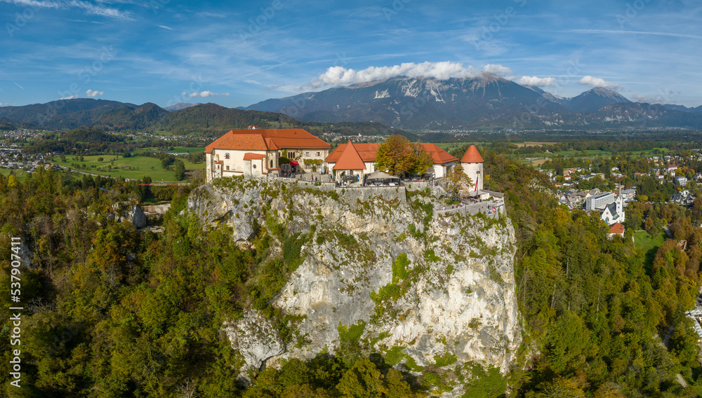 Bled Castle Medieval Castle built above the City of Bled in Slovenia, overlooking Lake Bled (Blejsko Jezero)