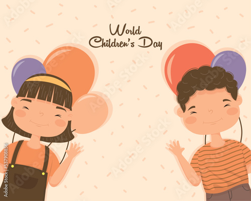 world childrens day lettering