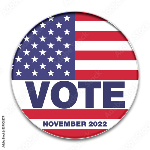 US Midterm election illustration with American Flag