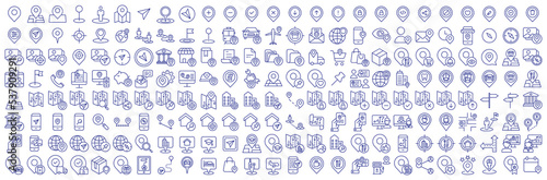 Collection of icons related to Map pin and location Navigation, including icons like Travel, Setting, Target, Earth and more. vector illustrations, Pixel Perfect
