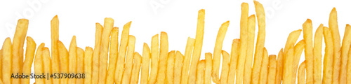 French Fries One Beside The Other Close-up - Isolated