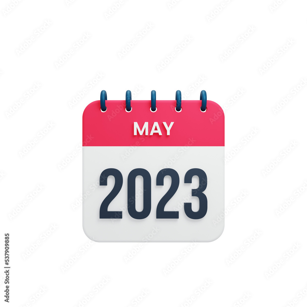 2023 May Calendar Rendered 3D Illustration 2023 May Calendar Rendered 3D Illustration