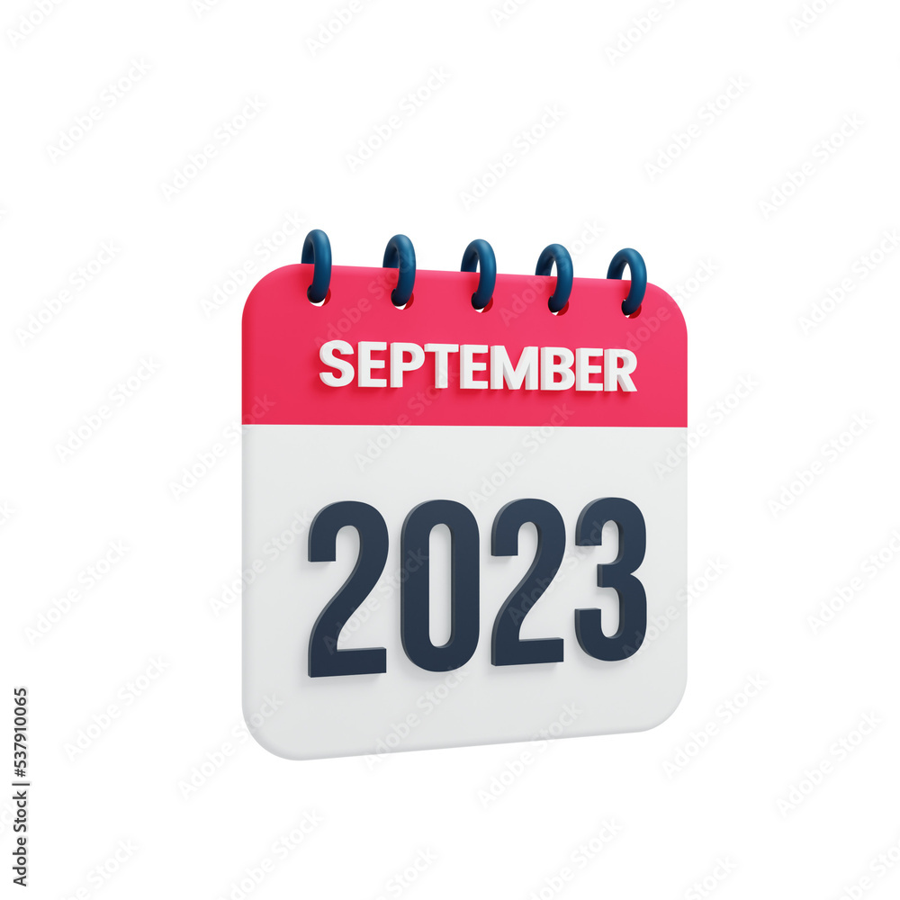 2023 September Calendar Rendered 3D Illustration 2023 September Calendar Rendered 3D Illustration