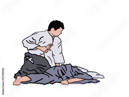  aikido every day, sport men`s on white