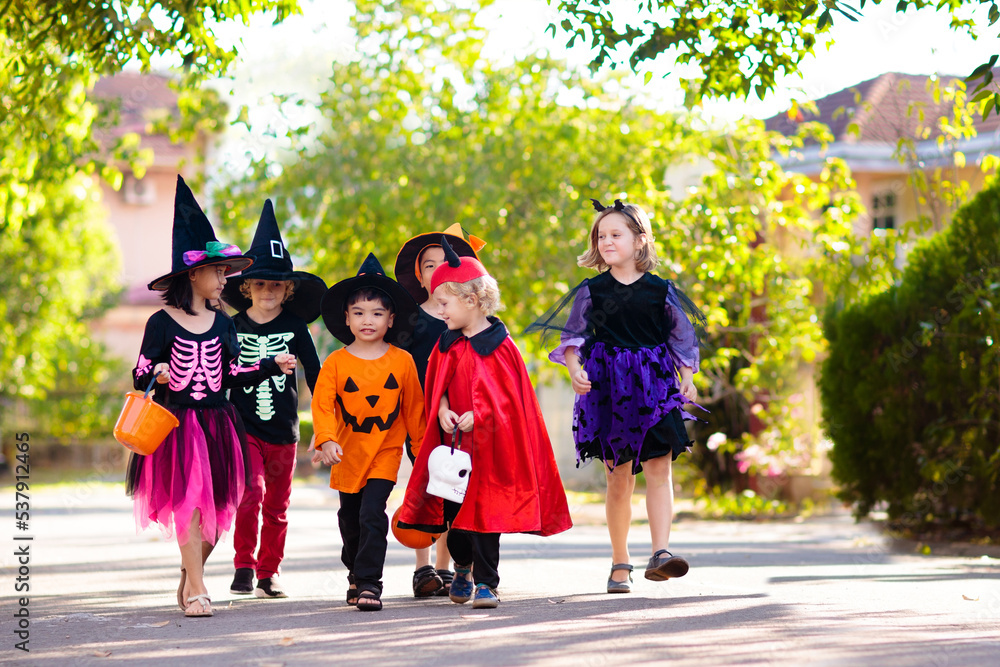 Obraz premium Kids trick or treat. Halloween fun for children.