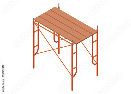 Scaffolding in isometric view. Simple flat illustration.